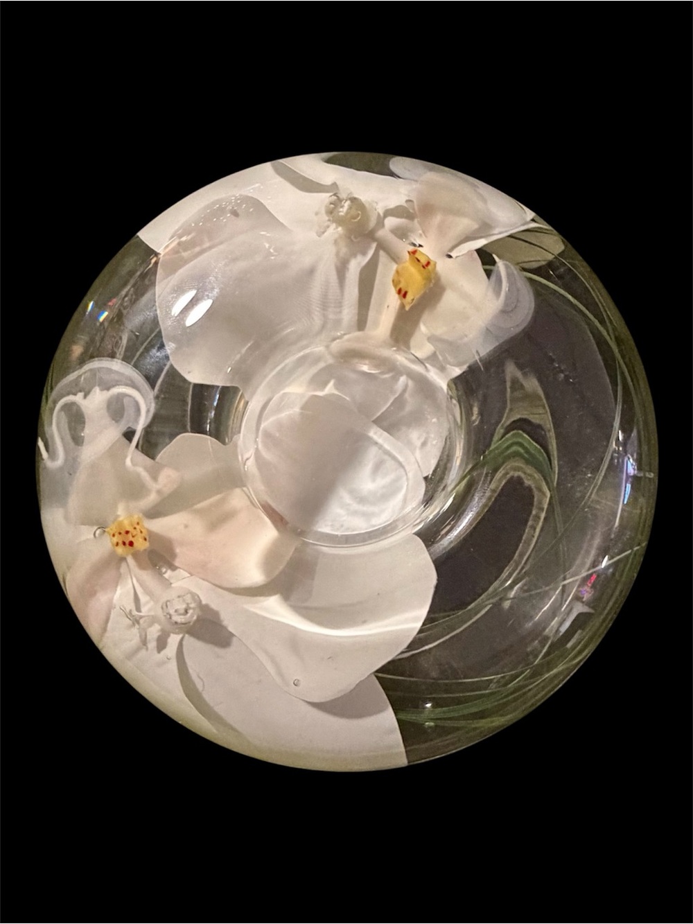 Vintage Signed Emilio Robba Orchid Illusion Water Tealight Candle Holder